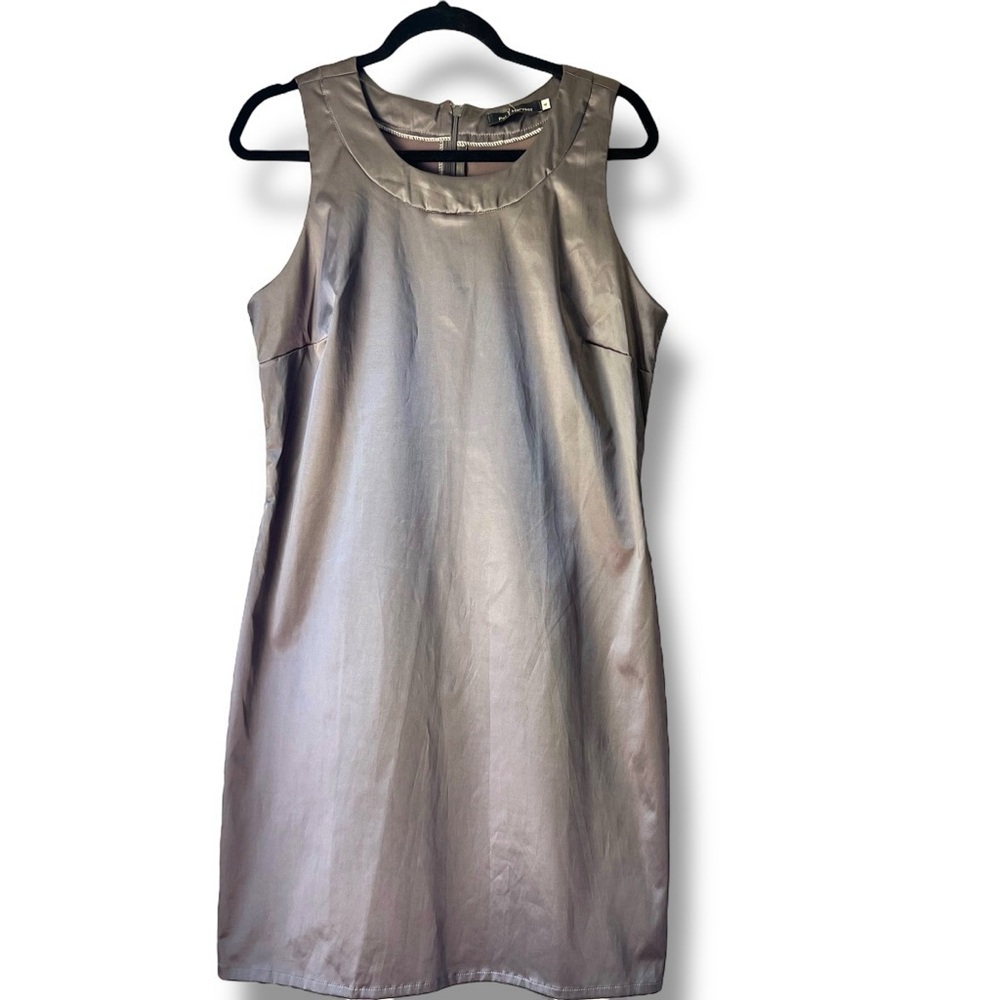 NWT Gray Satin-Finish Cotton Sleeveless Sheath Dress from Argentina